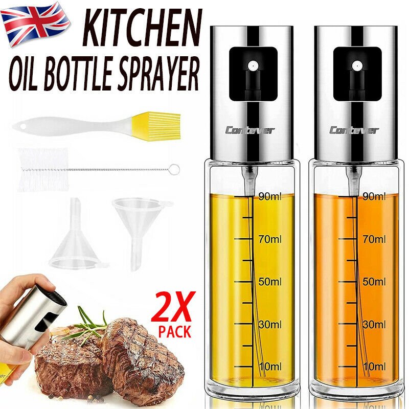 2PCS Stainless Oil Sprayer Cooking Mister Spray Fine Bottle Kitchen Tool UK | Stainless Oil Sprayer Cooking |
Features:
The nozzle adopts sealing technology, which is turned to no oil leakage, easy t